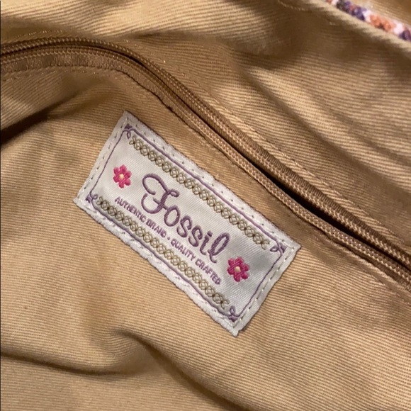 VINTAGE Fossil Floral Canvas Messenger Bag - Picture 4 of 5